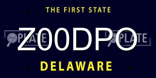 Z00DPO Delaware License Plate