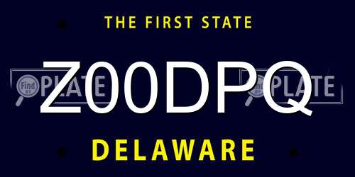 Z00DPQ Delaware License Plate