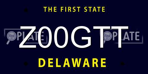 Z00GTT Delaware License Plate