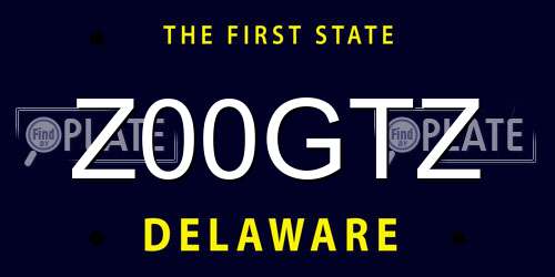 Z00GTZ Delaware License Plate