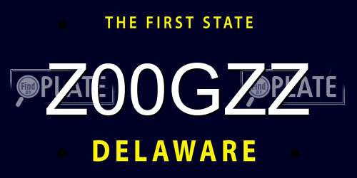 Z00GZZ Delaware License Plate