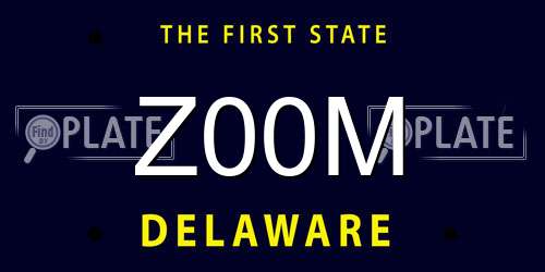 Z00M Delaware License Plate