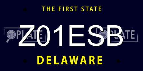 Z01ESB Delaware License Plate
