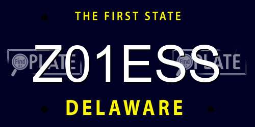 Z01ESS Delaware License Plate