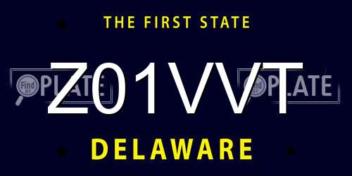 Z01VVT Delaware License Plate