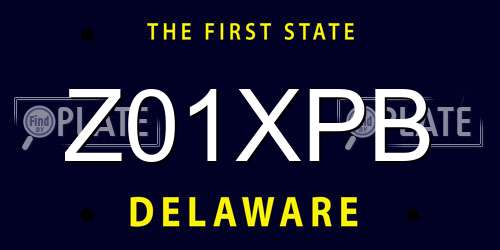 Z01XPB Delaware License Plate