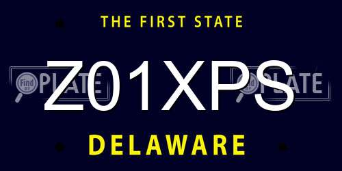 Z01XPS Delaware License Plate