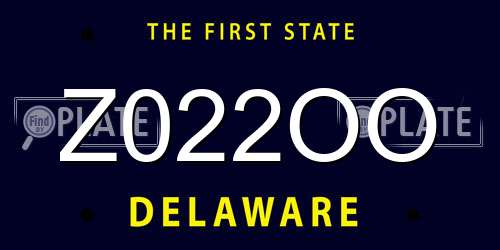 Z022OO Delaware License Plate