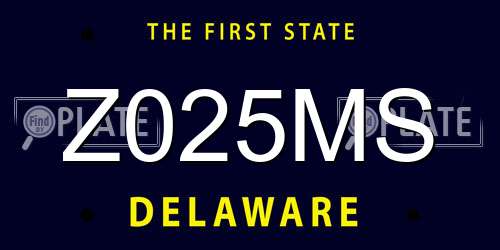 Z025MS Delaware License Plate