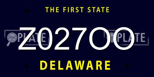 Z027OO Delaware License Plate