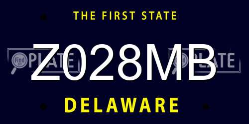 Z028MB Delaware License Plate