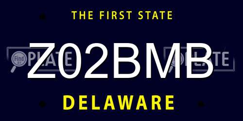 Z02BMB Delaware License Plate