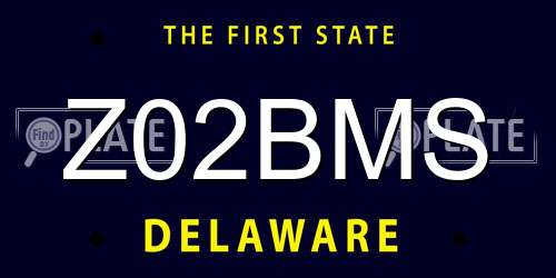 Z02BMS Delaware License Plate