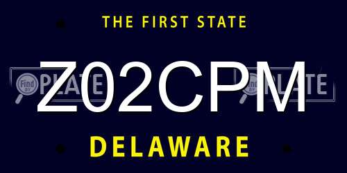 Z02CPM Delaware License Plate