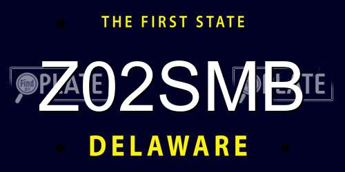 Z02SMB Delaware License Plate