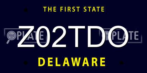 Z02TDO Delaware License Plate