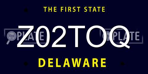 Z02TOQ Delaware License Plate