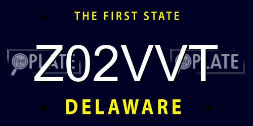 Z02VVT Delaware License Plate