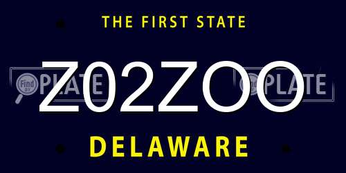 Z02ZOO Delaware License Plate
