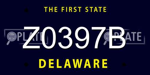 Z0397B Delaware License Plate