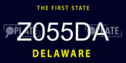 Z055DA Delaware License Plate