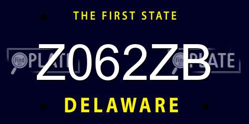 Z062ZB Delaware License Plate