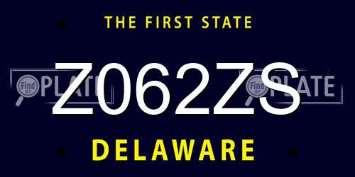 Z062ZS Delaware License Plate
