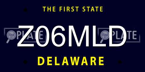 Z06MLD Delaware License Plate