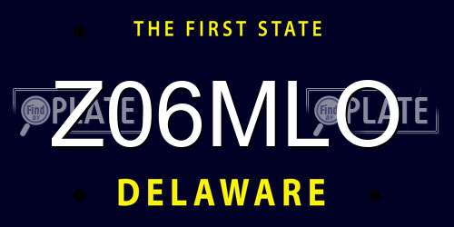 Z06MLO Delaware License Plate