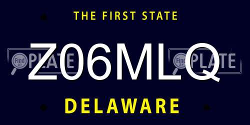 Z06MLQ Delaware License Plate