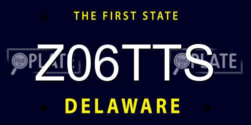 Z06TTS Delaware License Plate
