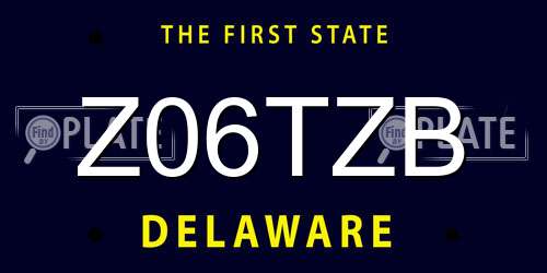 Z06TZB Delaware License Plate