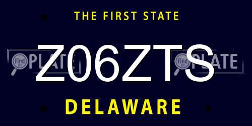 Z06ZTS Delaware License Plate