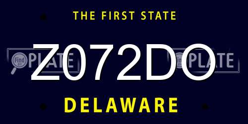 Z072DO Delaware License Plate