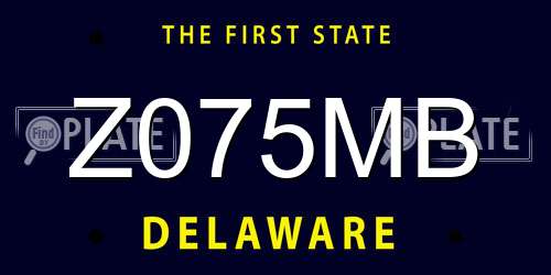 Z075MB Delaware License Plate