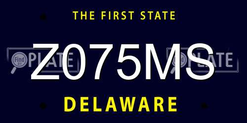 Z075MS Delaware License Plate