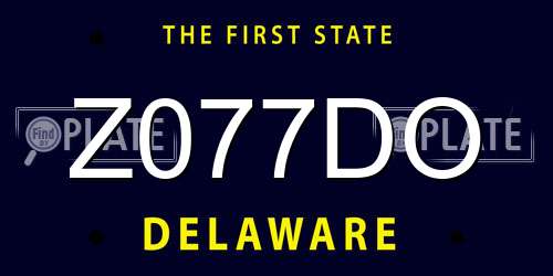 Z077DO Delaware License Plate