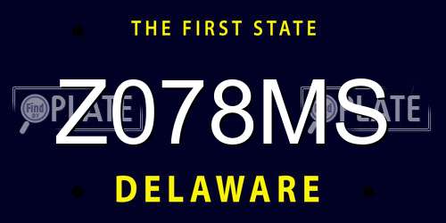 Z078MS Delaware License Plate