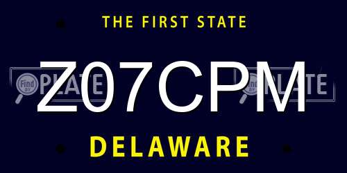 Z07CPM Delaware License Plate