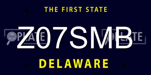 Z07SMB Delaware License Plate