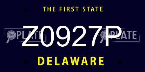Z0927P Delaware License Plate