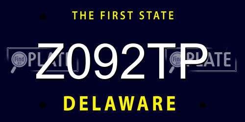 Z092TP Delaware License Plate