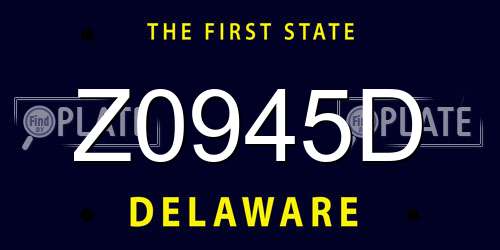 Z0945D Delaware License Plate