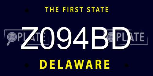 Z094BD Delaware License Plate