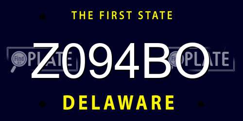 Z094BO Delaware License Plate