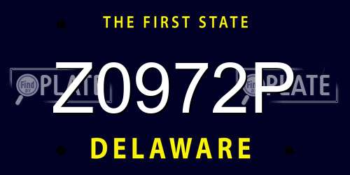 Z0972P Delaware License Plate