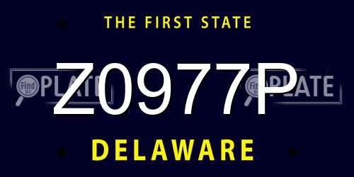 Z0977P Delaware License Plate