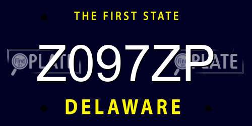 Z097ZP Delaware License Plate