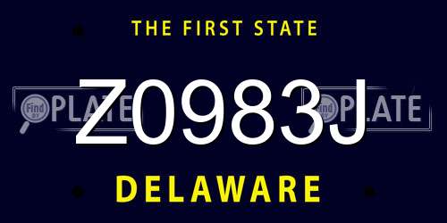 Z0983J Delaware License Plate