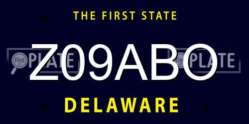 Z09ABO Delaware License Plate